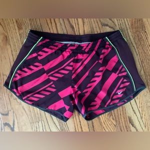 Nike Athletic Dri-Fit Loose Athletic Running Shorts Pink Geometric L 12-14 Large